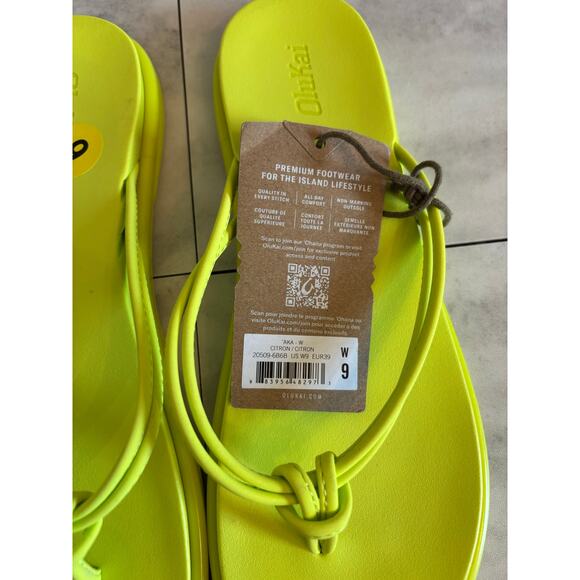 OluKai AKA Sandals Womens Size 9 Citron Beachwear Flip Flops 20509-6B6B - Picture 7 of 7